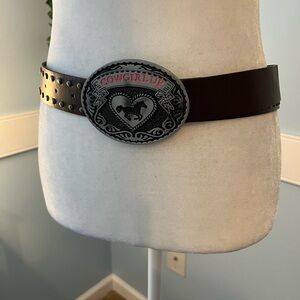 Brown Belt with Decorative Buckle